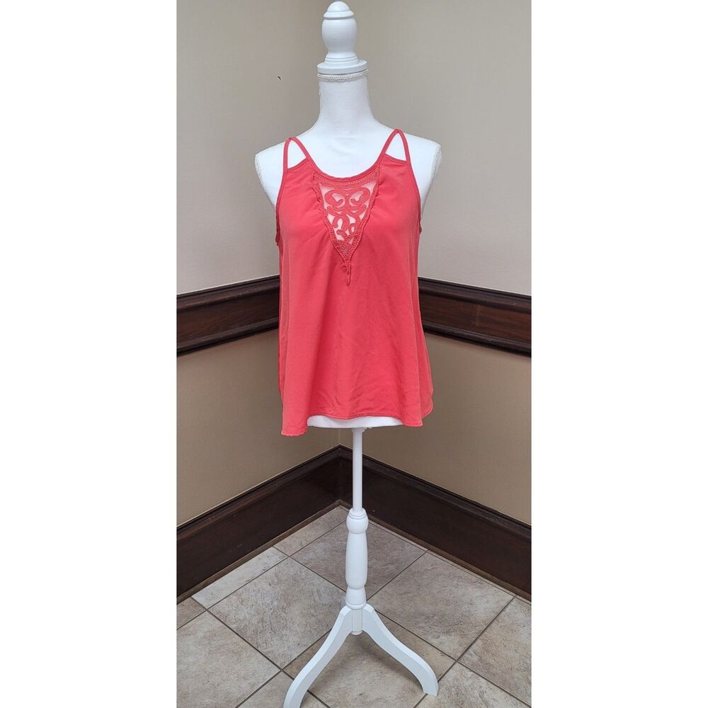 Haute Society Coral Tank w/ Inlay – Size Medium- boho, feminine, modern, chic
